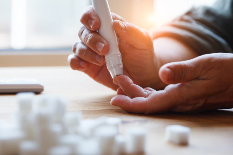 senior woman with diabetes