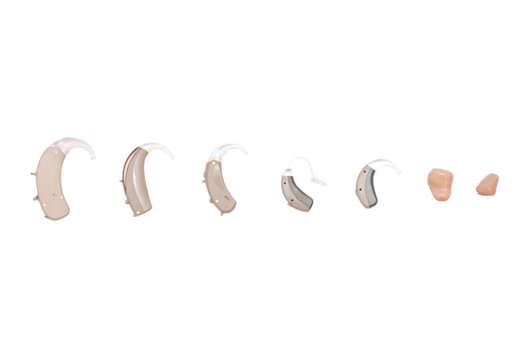 Different kinds of hearing aids