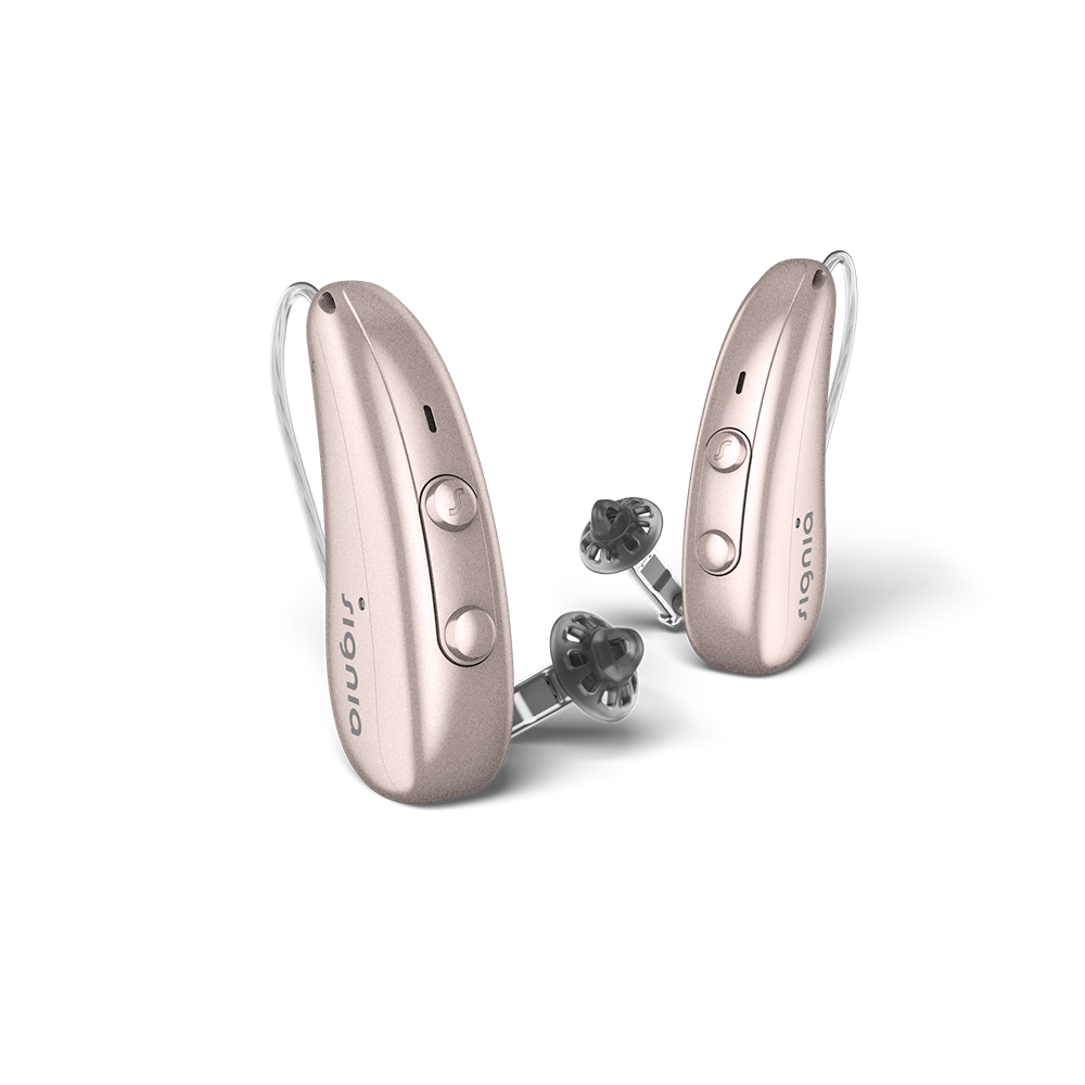 Signia Pure Charge&Go Hearing Aids in rose gold