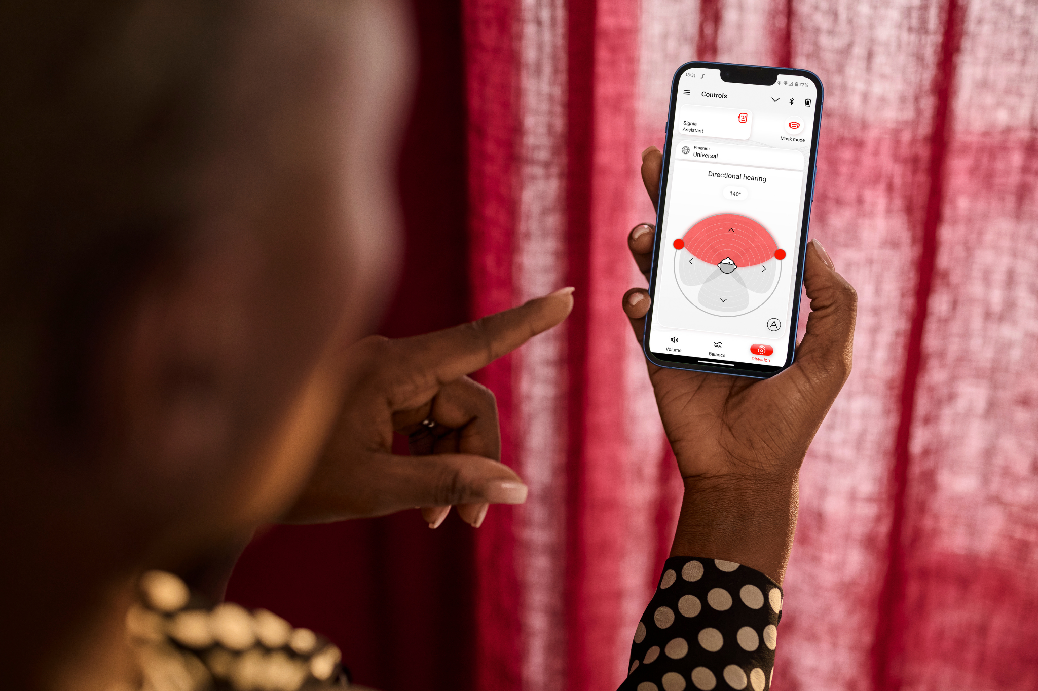 Signia Assistant app controlling Styletto IX